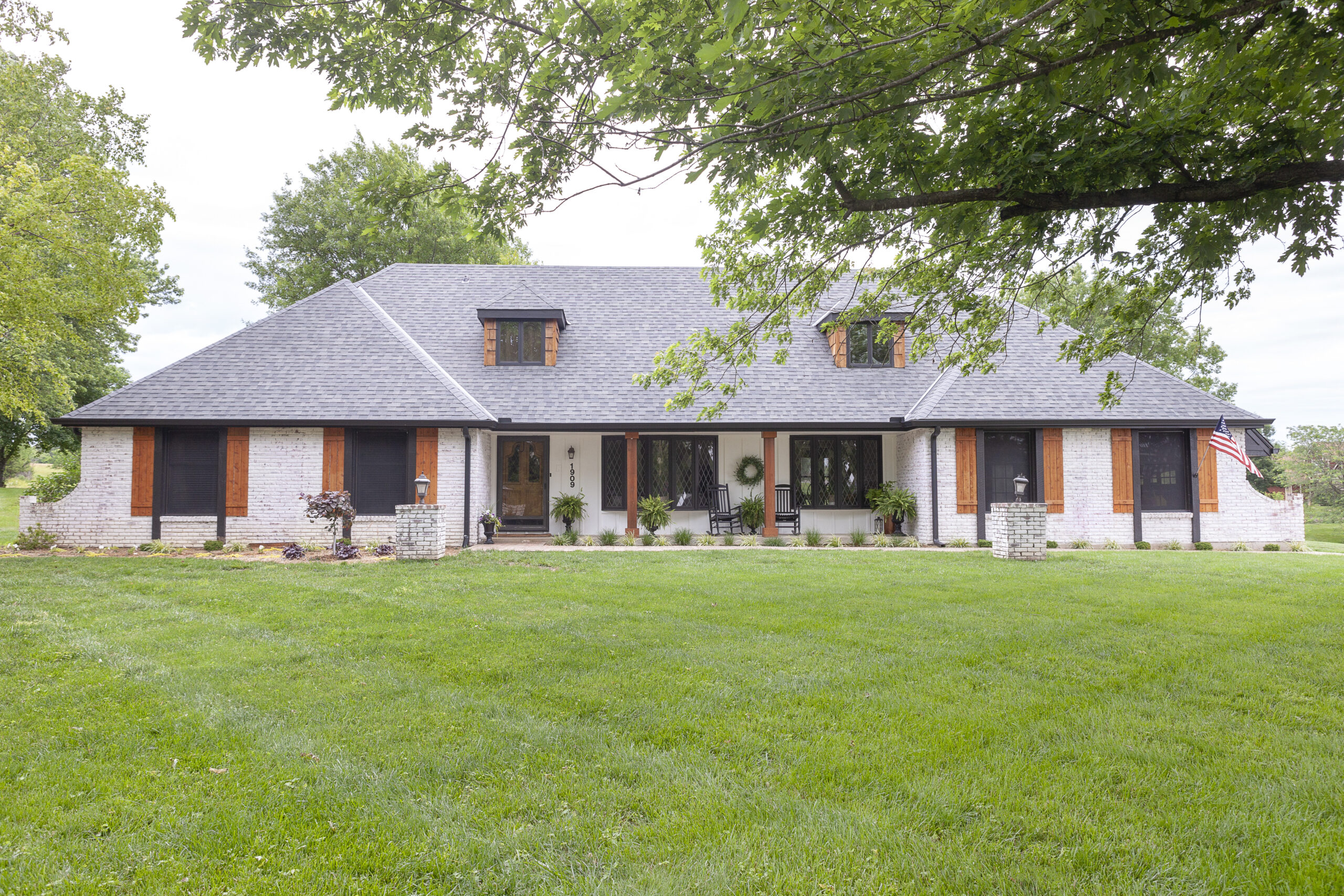 DIY cedar shutters home remodel