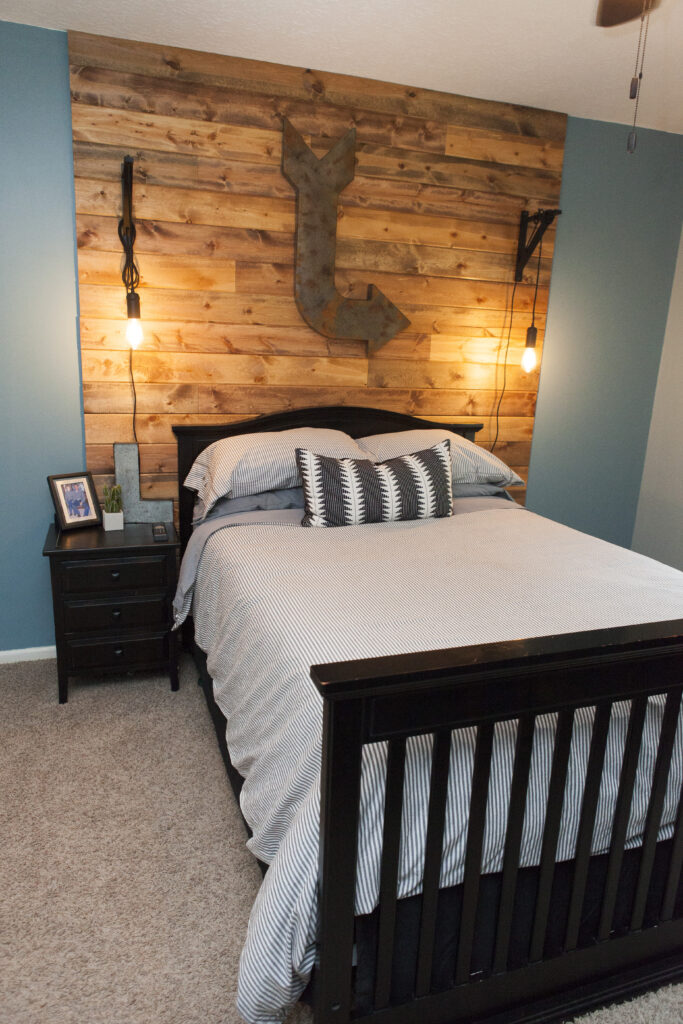 Bedroom DIY Shiplap Accent Wall