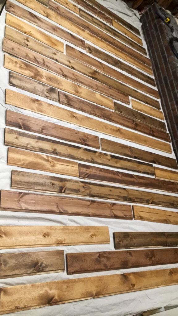 Stained Shiplap Wood Planks
