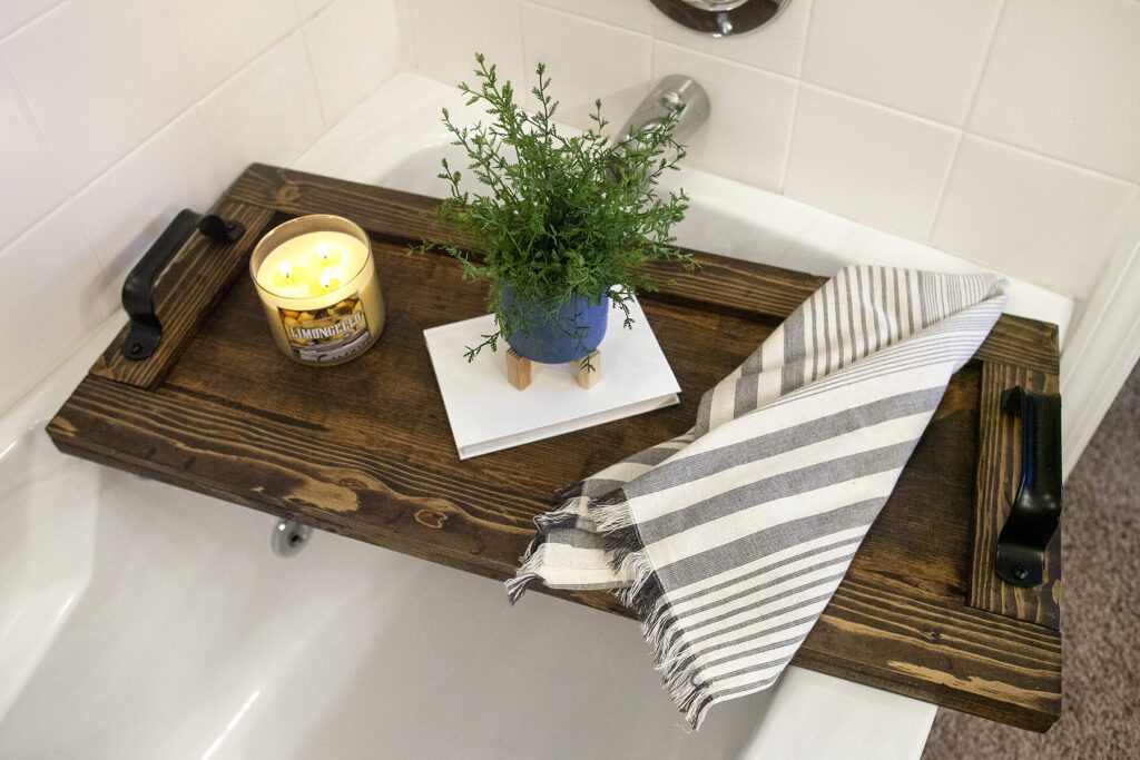 DIY Stained Bathtub Tray