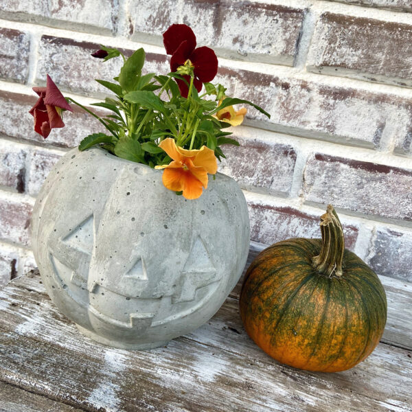 Concrete Pumpkin Planter