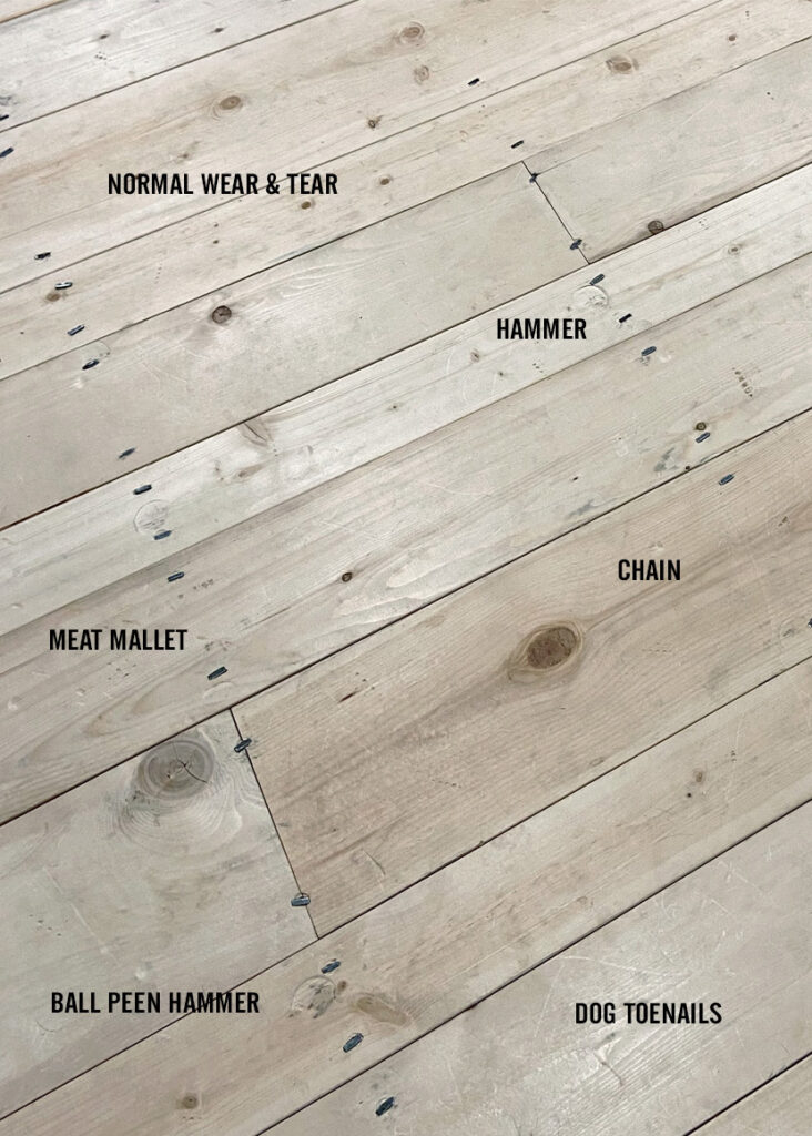 Distressed Unfinished Pine Floor