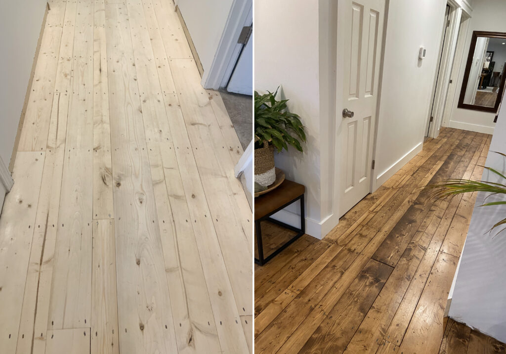 Hallway:  Wood Floors Before & After