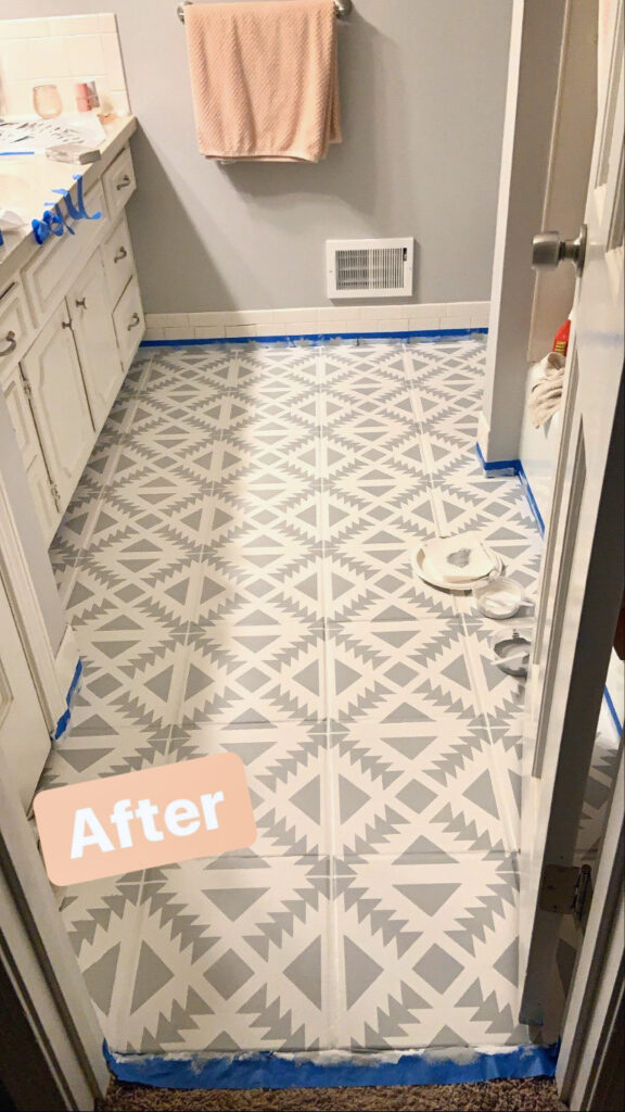 After: Painted Stenciled Floor