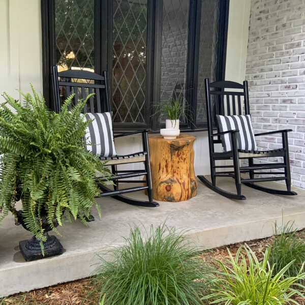 After DIY Stump Side Table