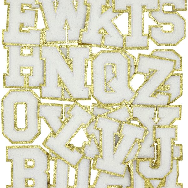 White-Chenille Varsity Iron-On Letters