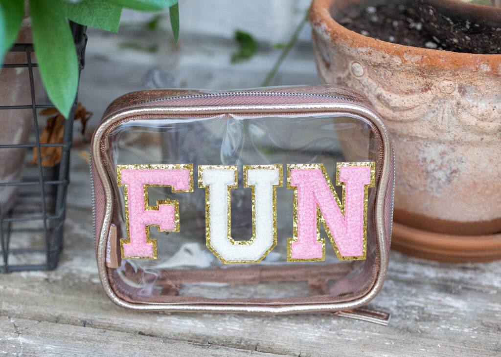 VACAY Makeup Bag Chenille Letters