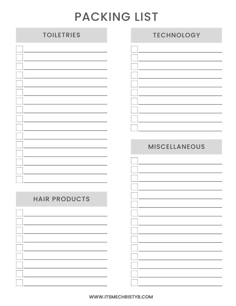 Lake Packing Planner - Page 2