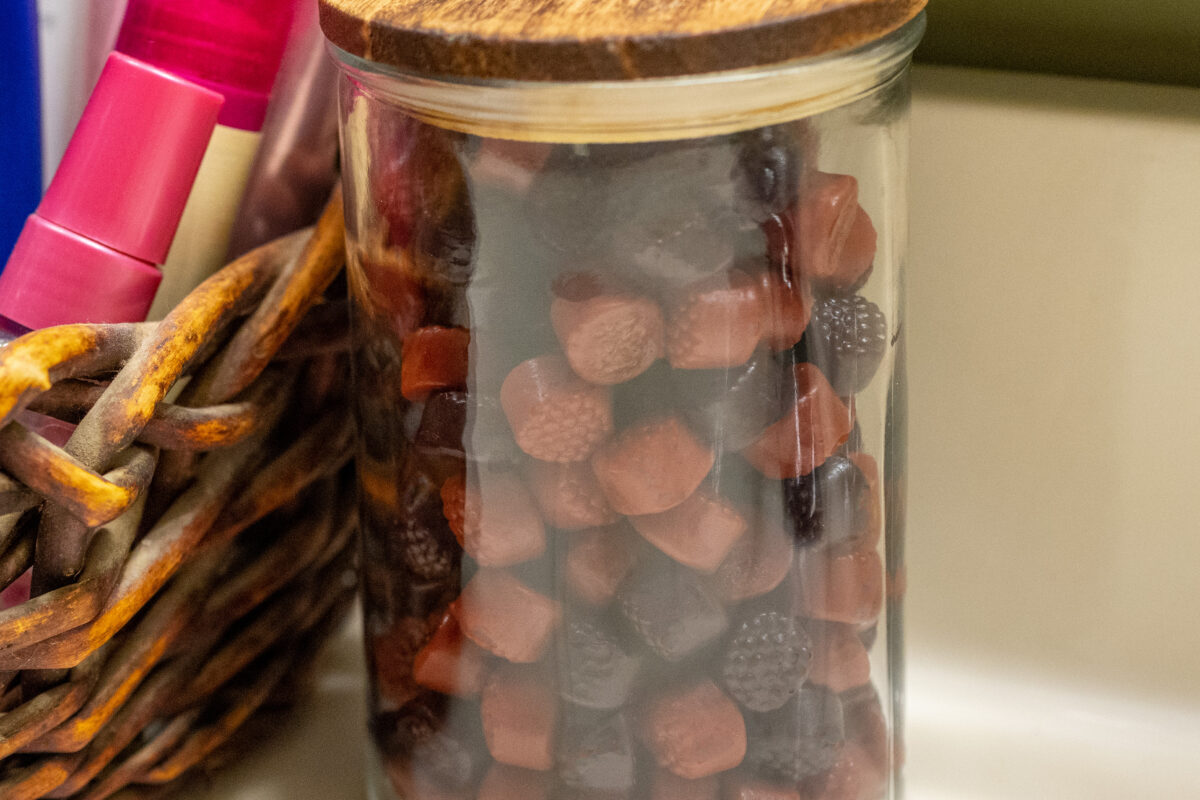 After: Glass Jar with Stained Lid