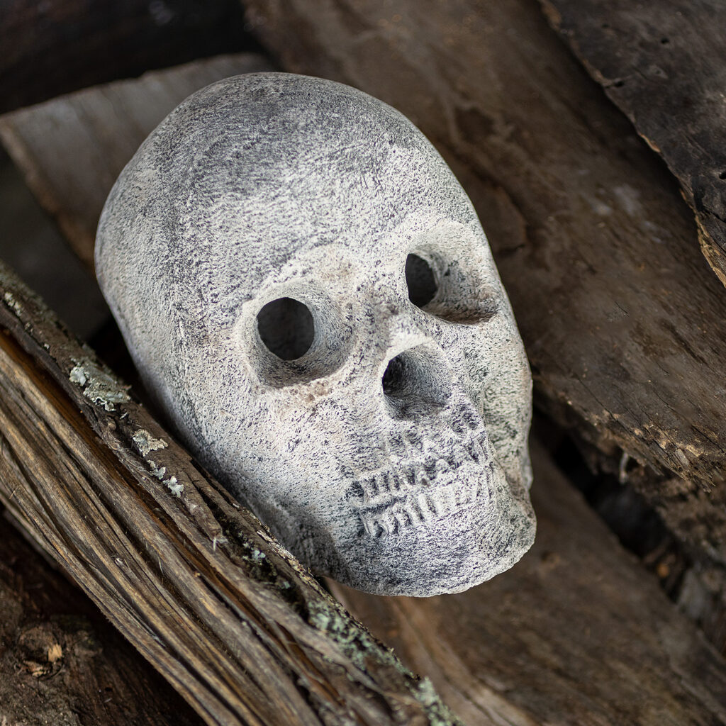 Halloween Ceramic Burning Skull