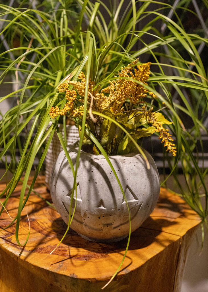 Halloween Porch 2022 - Concrete Jack-O-Lantern