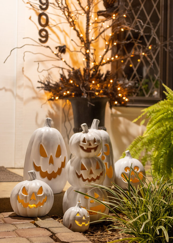 Halloween Porch 2022 - White Pumpkins