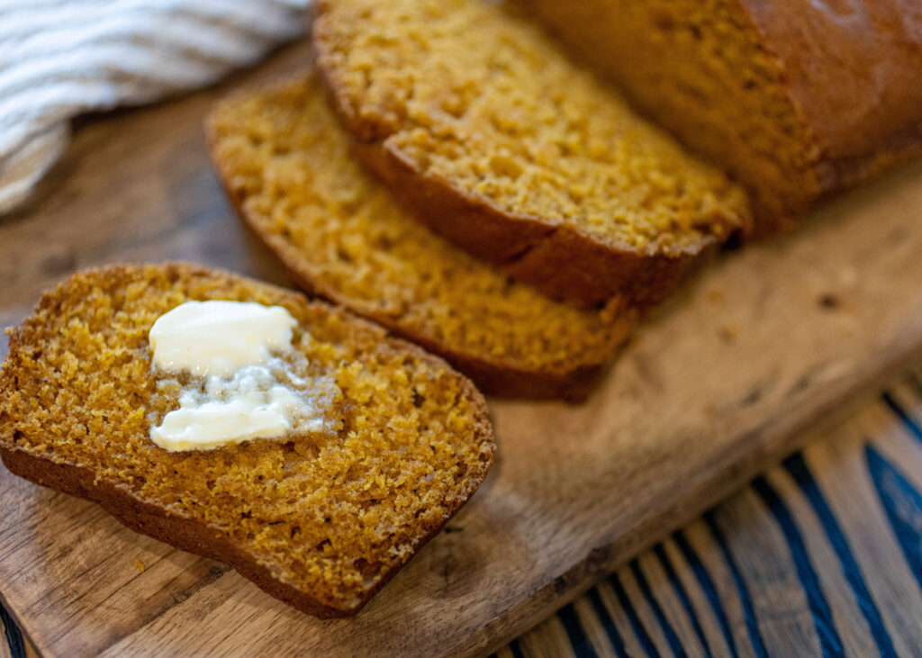 Homemade Sliced Pumpkin Bread