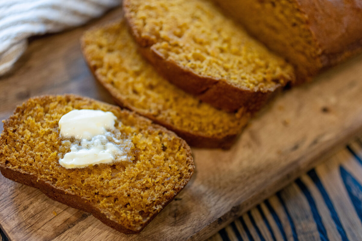 Homemade Sliced Pumpkin Bread