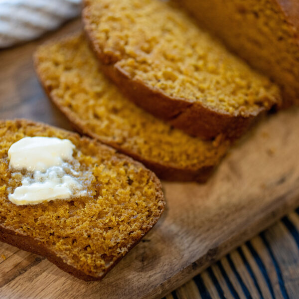 Homemade Sliced Pumpkin Bread