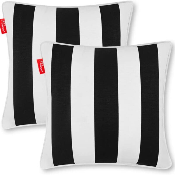 Indoor Outdoor Black & White Pillow Covers