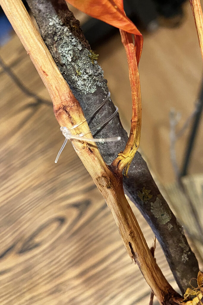 DIY Faux Fall Tree Fishing Line