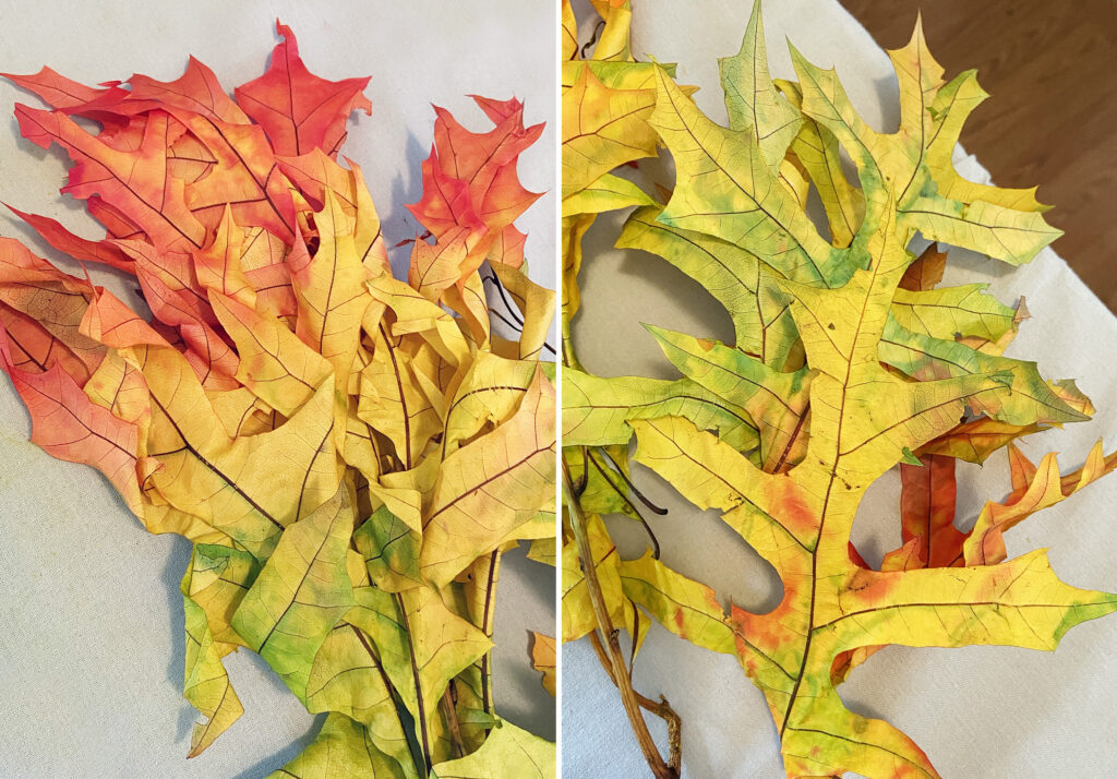 Faux Leaves Before After