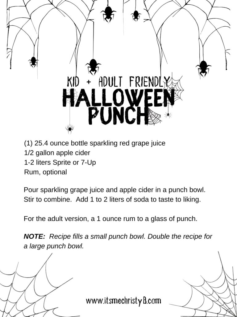 Halloween Punch Recipe Card