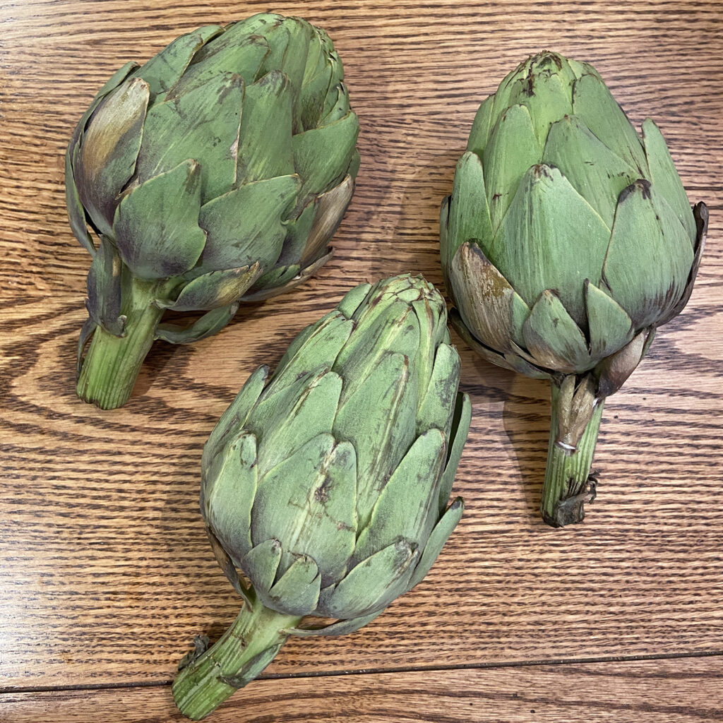 Drying Artichokes - Step 1