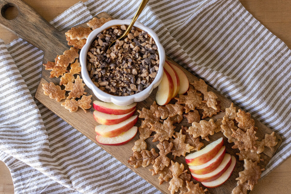 Caramel Apple Dip Leaf Pie Crust Cookies