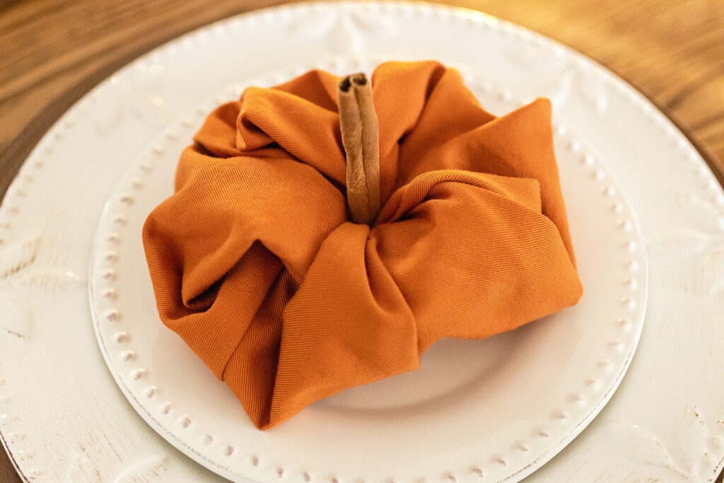 Folded Pumpkin Napkin
