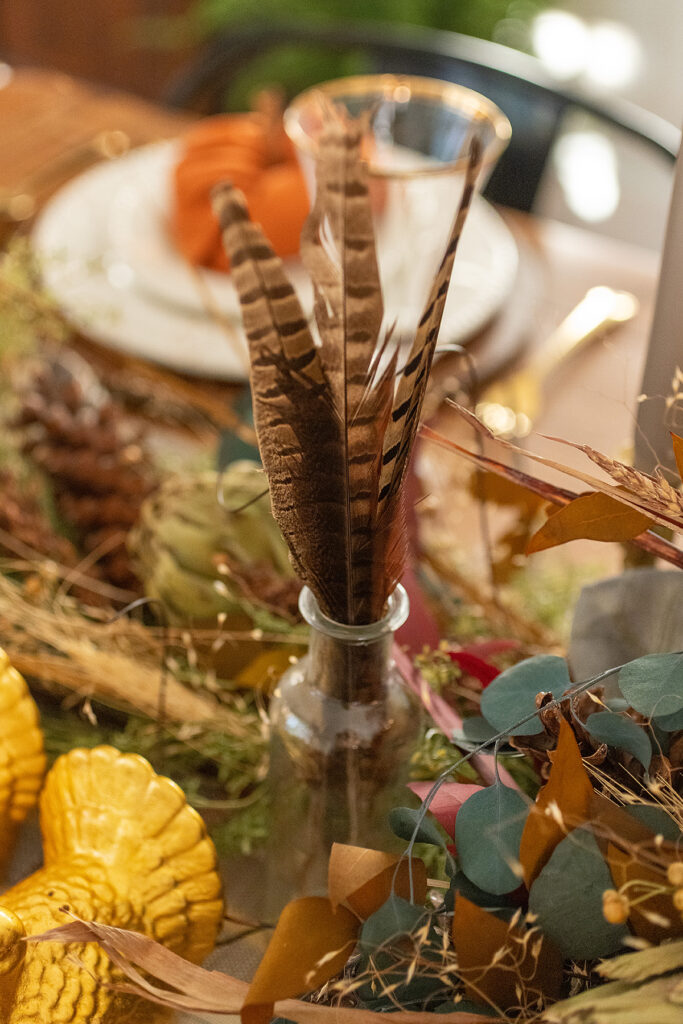 Thanksgiving Table Decor Feathers