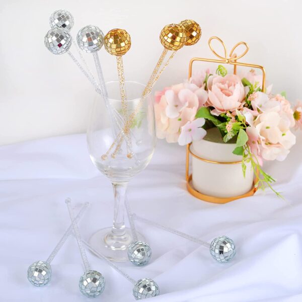 Disco Ball Glitter Drink Stirrers