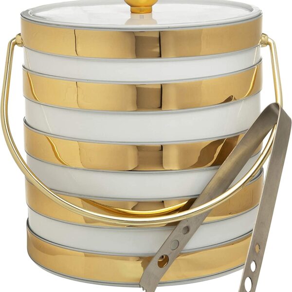 Gold Striped Ice Bucket