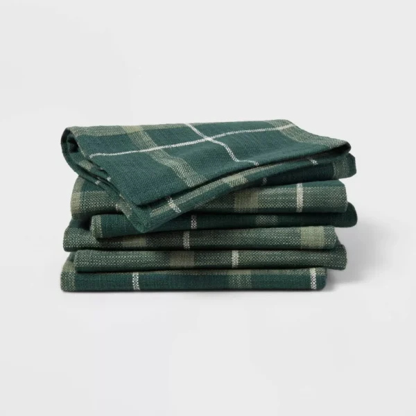 Green Plaid Cloth Napkins
