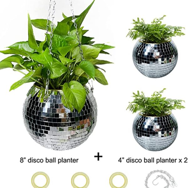 Disco Ball Planter Set