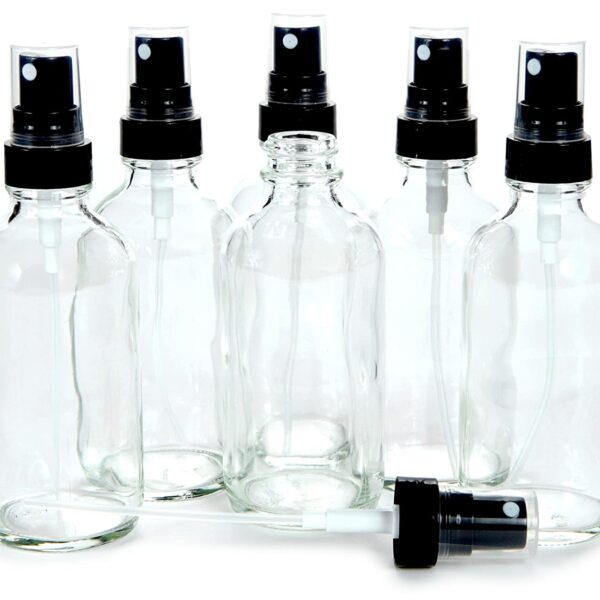 4 Ounce Clear Glass Spray Bottles