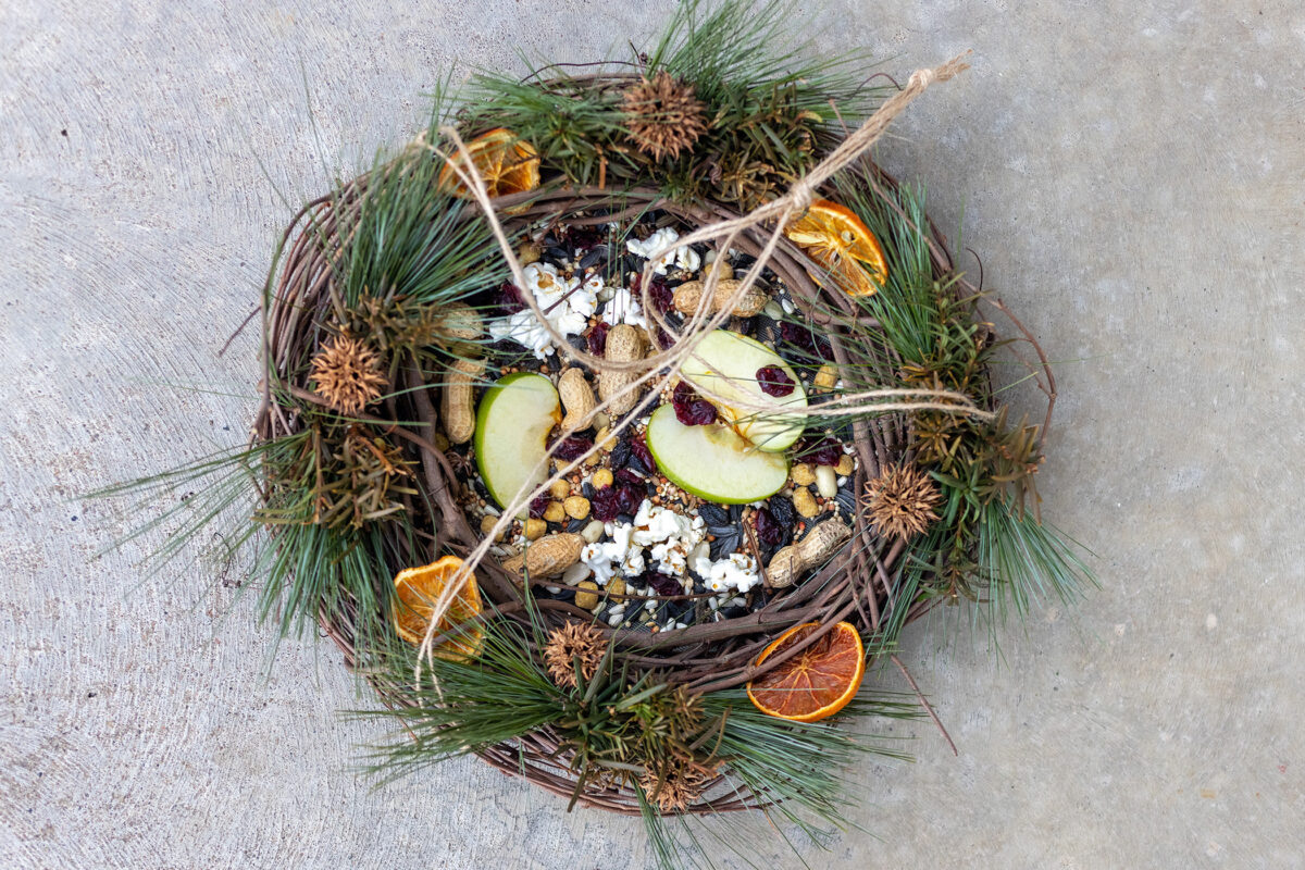 Grapevine Wreath Bird Feeder