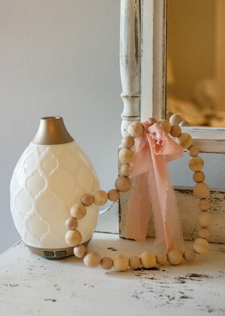 Wood Bead Heart Valentines Decor