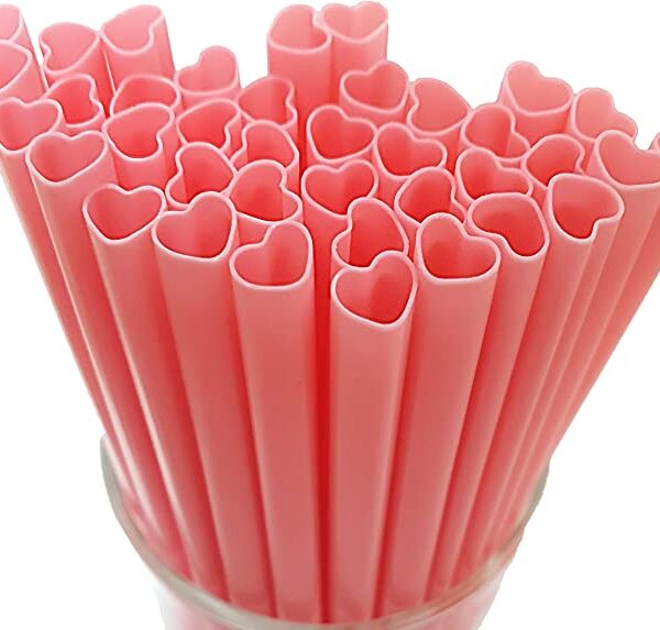 Heart Shaped Disposable Drinking Straws