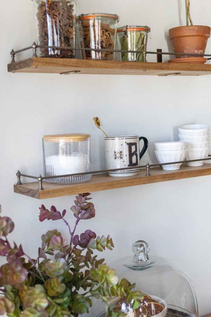 DIY Galley Rail Kitchen Shelves