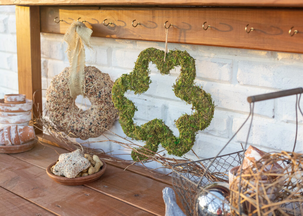 St. Patrick's Day Potting Bench Moss Shamrock