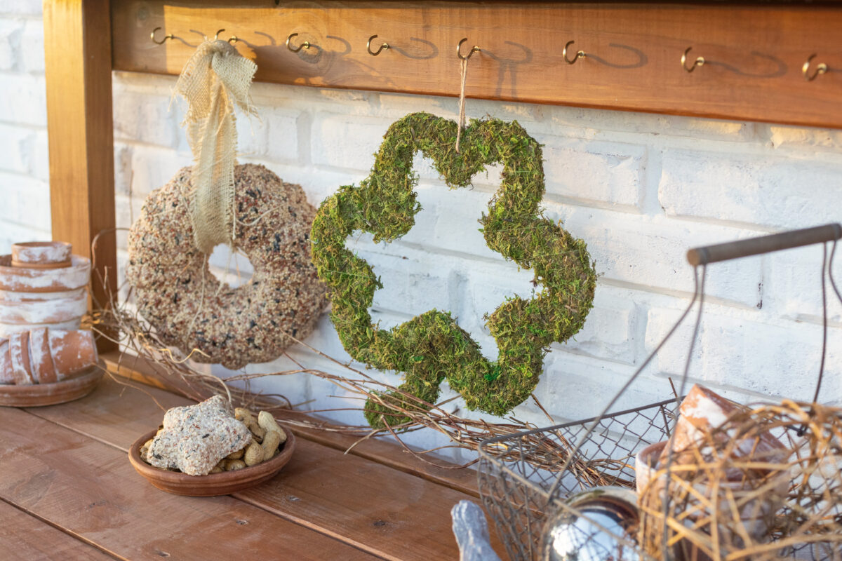 St. Patrick's Day Potting Bench Moss Shamrock