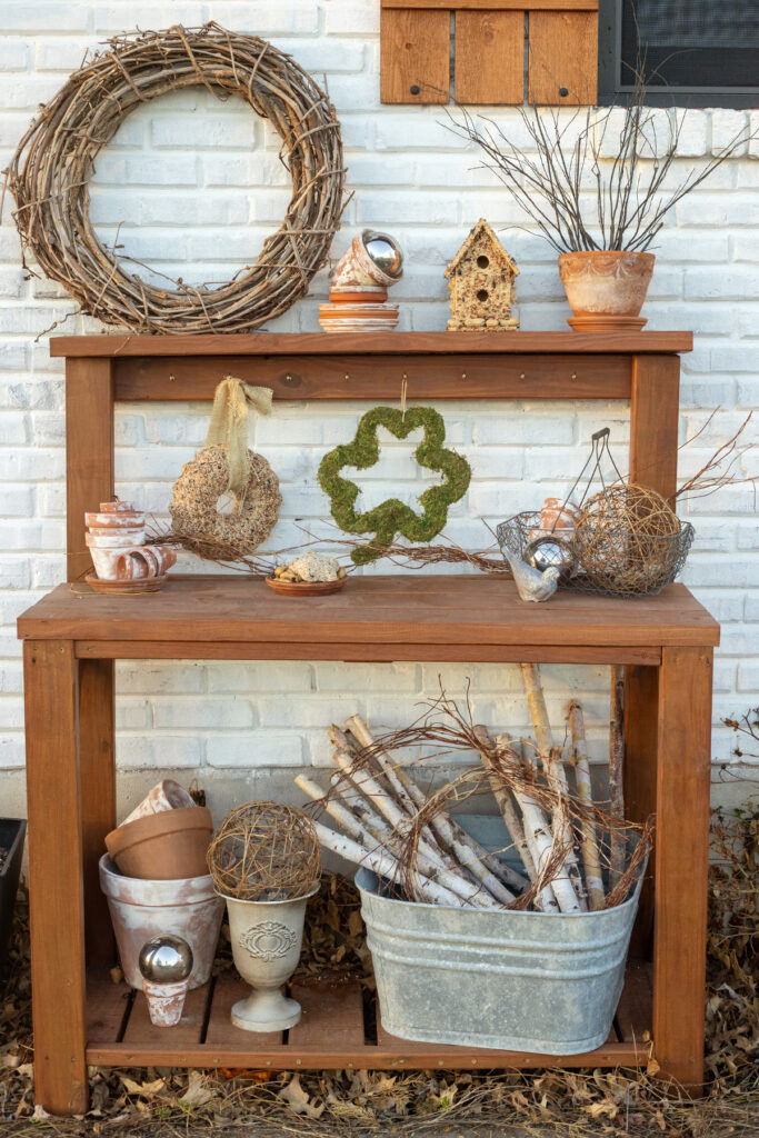 March St. Patrick's Potting Bench Moss Shamrock