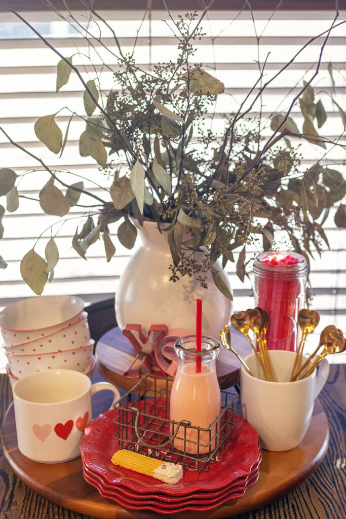 Valentine's Day Milk & Cookies Table