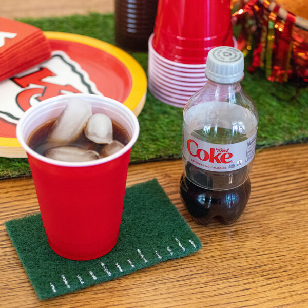 Football Field Turf Coasters DIY