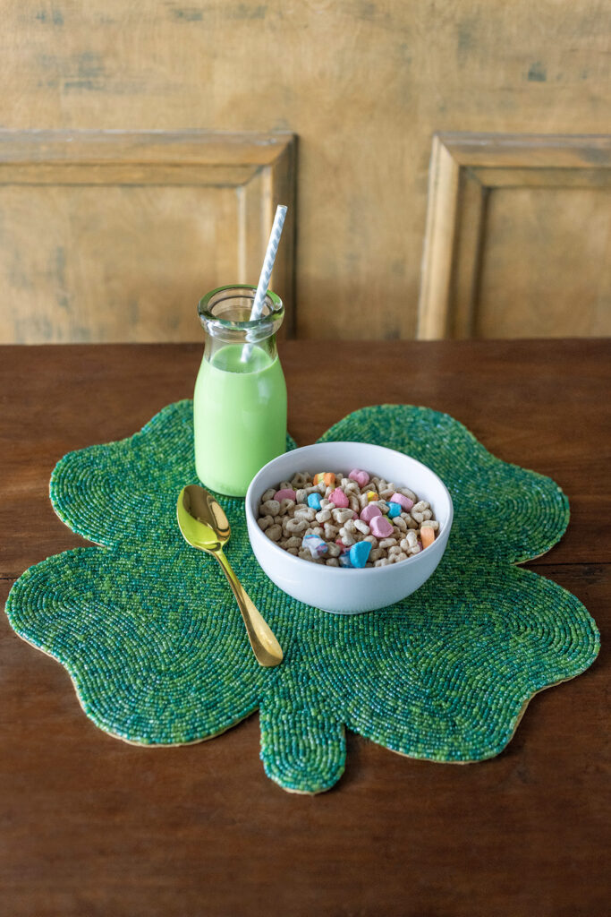 St. Patrick's Lucky Charms, Green Milk Breakfast Idea