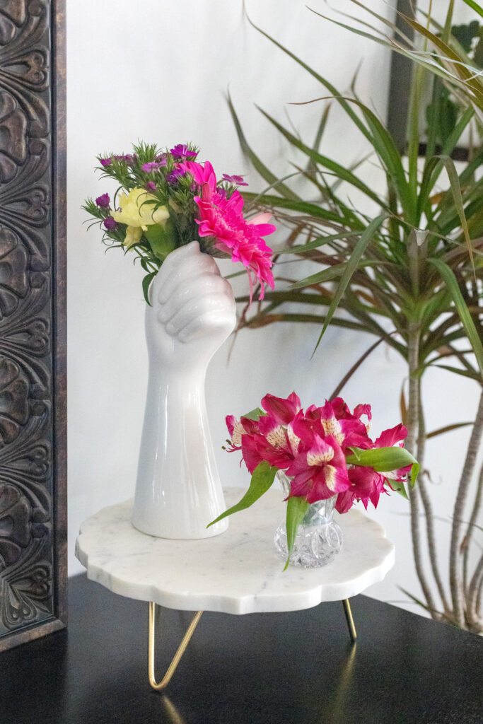 Hand Vase Flower Arrangement