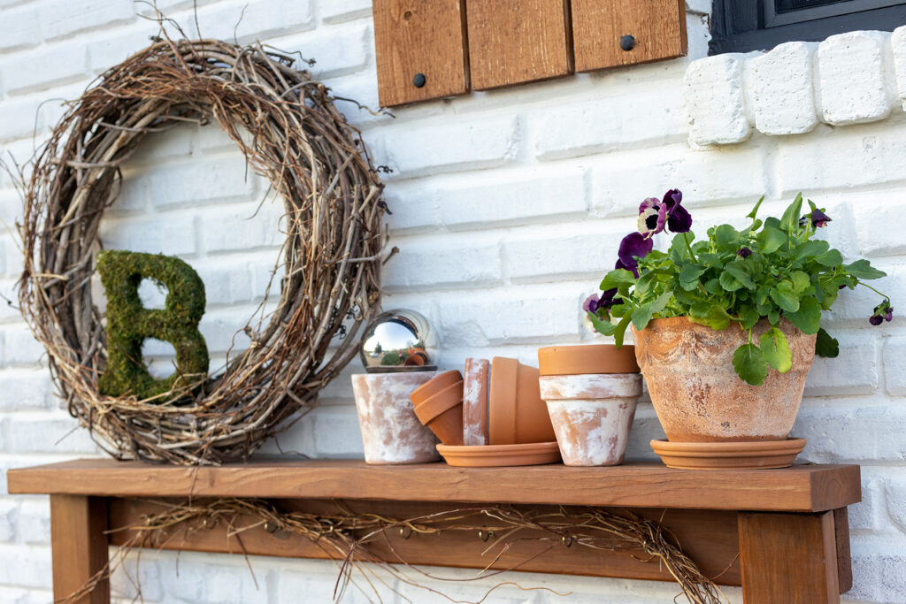 Potting Bench Grapevine Wreath