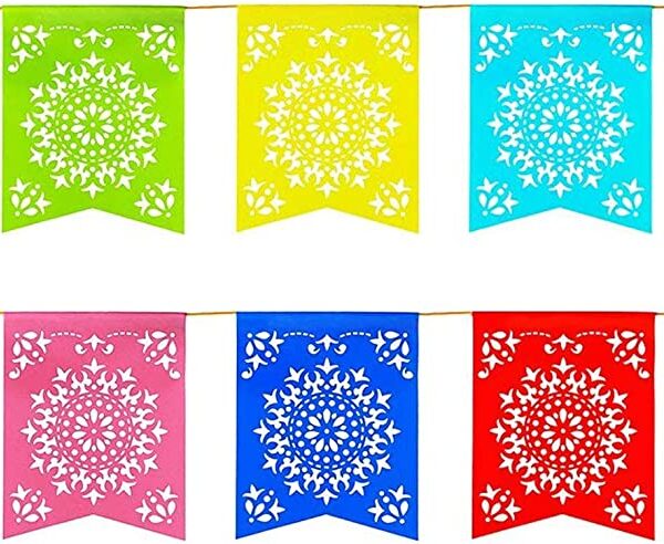 Multicolored Flag Mexican Sun Del Sol Banner