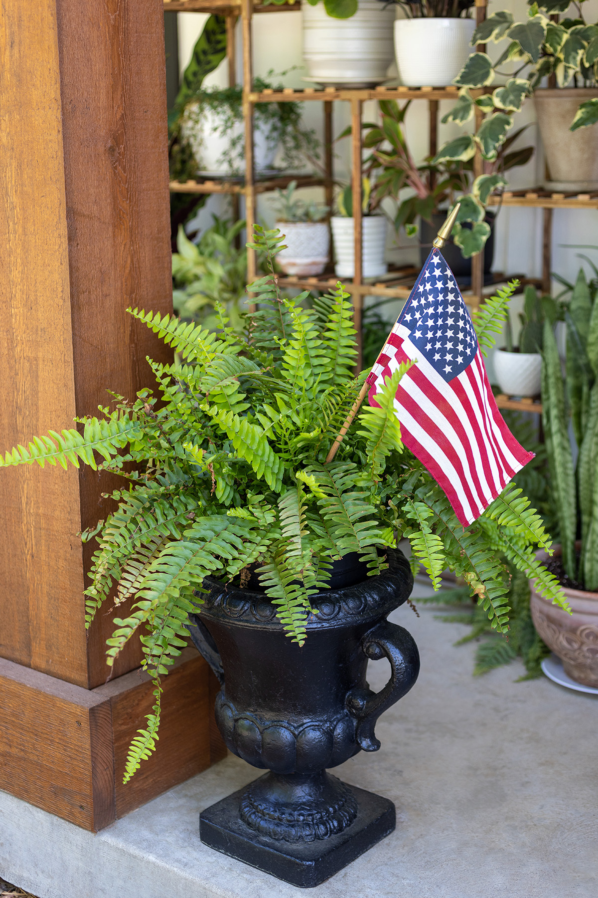 Front Porch American Flags