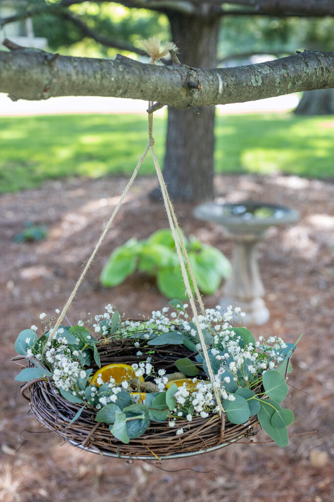 Spring Grapevine Wreath Bird Feeder