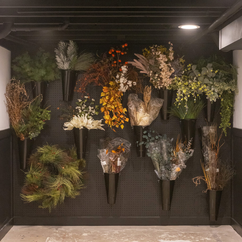 ChristyB: Basement Craft Room Floral Wall