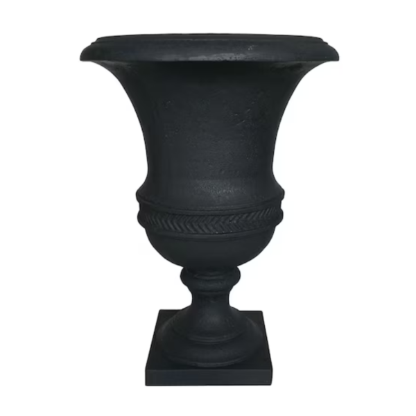 Black Fiberglass Urn Outdoor Planter