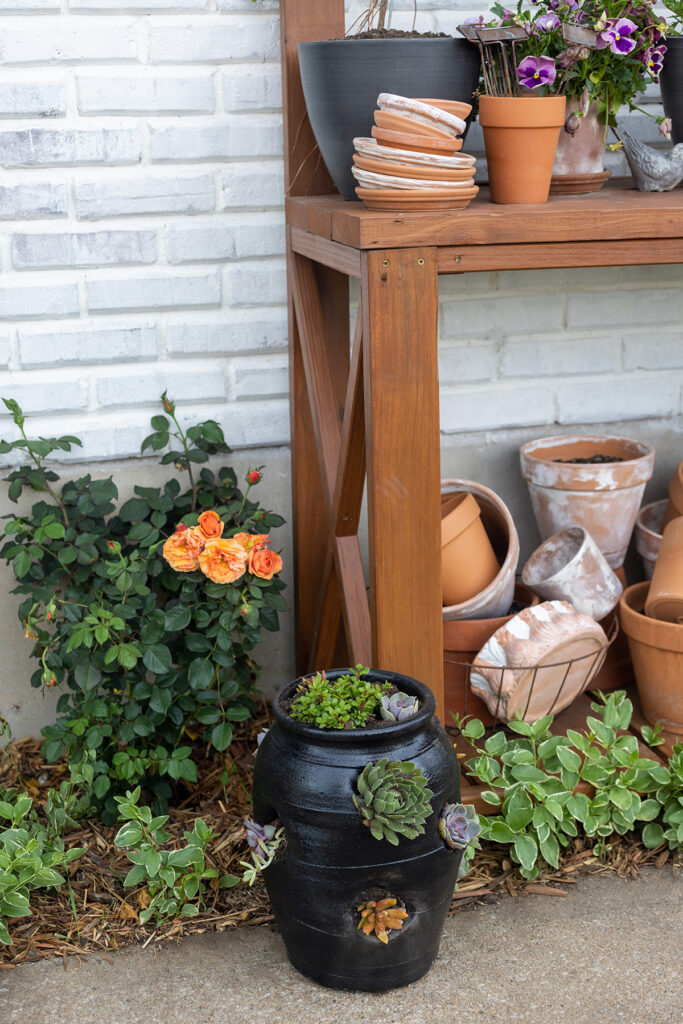 Summer Potting Bench Flowers